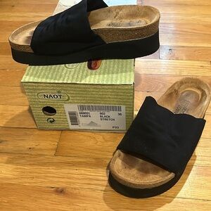 NAOT Black Stretch Slide